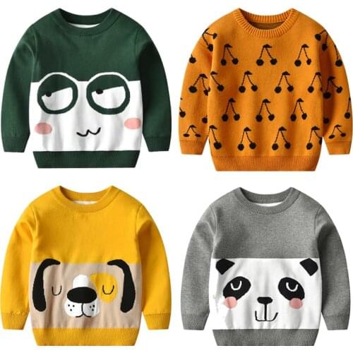 Boys Knitted Sweater Clothing O-neck Pullover Autumn Spring Children Cartoon Outfit Fashion Boys Casual Costume Sweaters