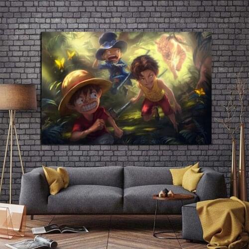 Cartoon One Piece Posters and Prints Modern Anime Canvas Painting Canvas Wall Art Print Children Boy Gift Living Room Decoration