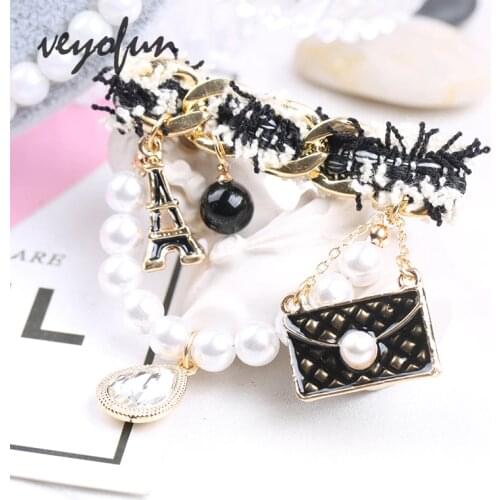 Veyofun Fashion Pearl Chain ZA Brooch pin for Women Accessories Jewelry New