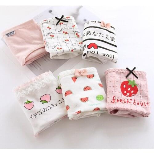 Ladies Underpants Cotton Girl Women Sexy Cute Kawaii Japanese Strawberry Underwear Pastel Knickers Fairy Lolita Cosplay