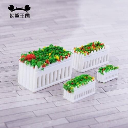 12pcs 1:100 1:50 1:75 1:150 scale (each one 3pcs) Model Rectangle Flowerbed Park Garden Railway Border Parterre model train
