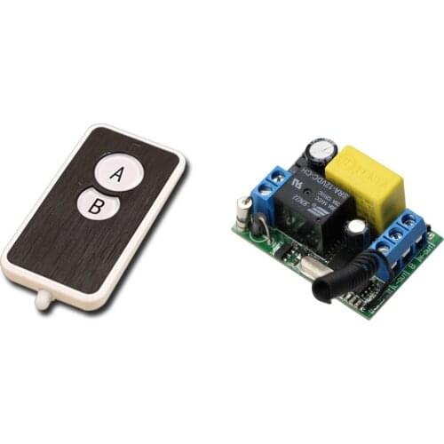 1CH 433Mhz 315mhz Wireless Remote Switch Receiver Module AC 220V 10A 2-Key Remotes Control For Light Garage Door Gate