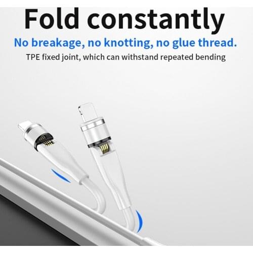 2 in 1 3A Charging Magnetic Cable 540 Degree Rotate Type Data C Line Micro USB R1Z1