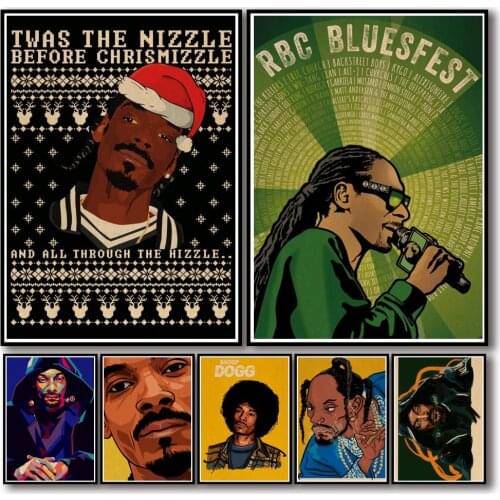 25 Designs Rapper Snoop Dogg Kraftpaper Poster Alternative Abstract Art Painting Funny Wall Sticker for Coffee House Bar