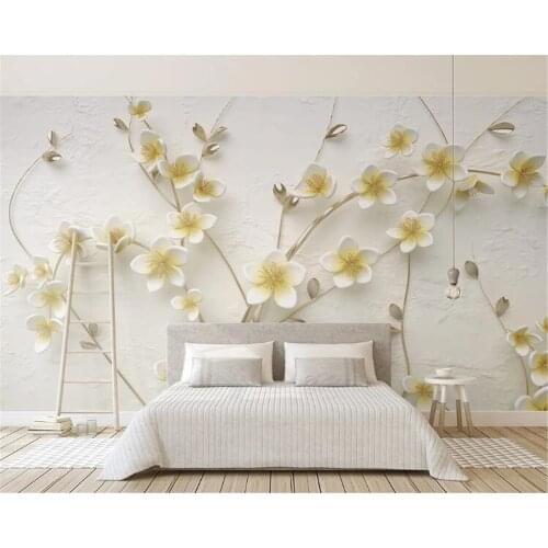 Beibehang Customized wallpaper photos plum blossom 3d three-dimensional relief background wall living room bedroom 3d wallpaper