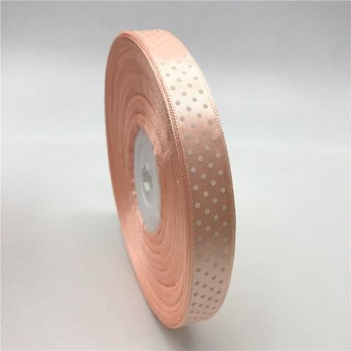 5Yards/lot 5/8" 15mm Light pink Printing Polka Dot Satin Ribbon Hair Bow Party Christmas Wedding Decoration DIY Sewing Craft