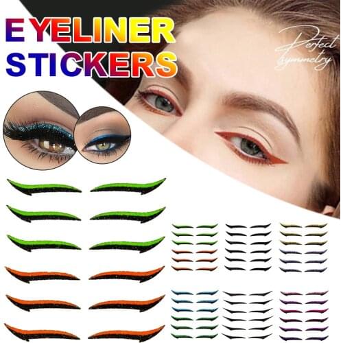6 Styles Lazy Useful Reusable Eyeliner Stickers Eyelid Line Stick Eye Makeup Cat Makeup Double Eyelid Sticker Eyeliner Sticker