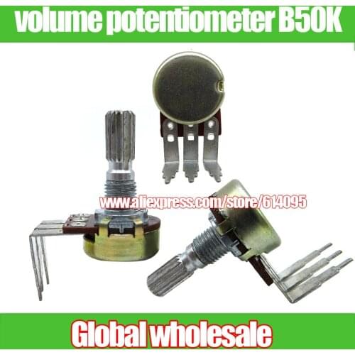 8pcs 148-type 16-type single volume potentiometer B50K / 20mm flower axis B50K B503 rotary potentiometer With midpoint