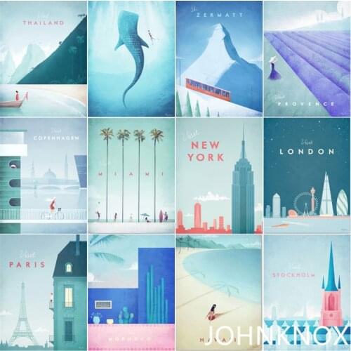 Diamond Painting Cartoon City 5D Diy Diamond Embroidery Full Round& Square Drill Diamond Mosaic Cross Stitch Home Decor