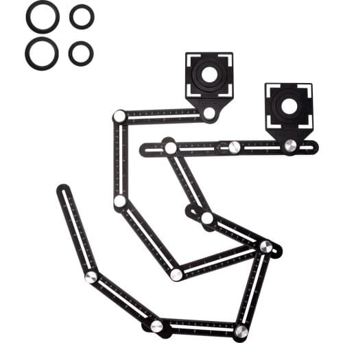 Aluminum Alloy 6/12 Sided Ruler Measuring Instrument Template Angle Tool Mechanism Slides With Hole Locator