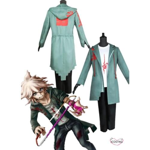 Anime Takerlama Super Danganronpa2 Nagito Komaeda Jacket T-shirt Sets Halloween Cosplay Costumes for Adult Anime Clothese