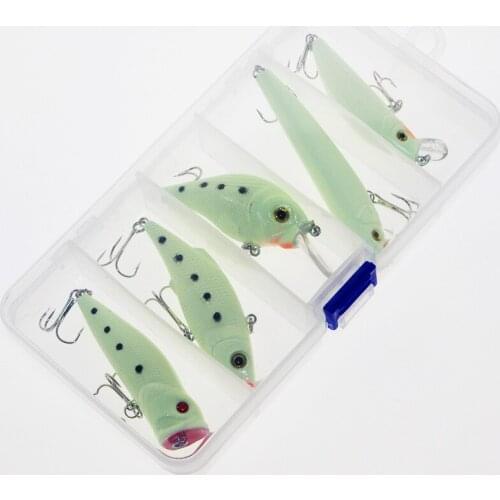 ANZHENJI 2017 New Luminous Fishing Lure Bait Kit Include Crank VIB Minnow Pencil Lure Peche