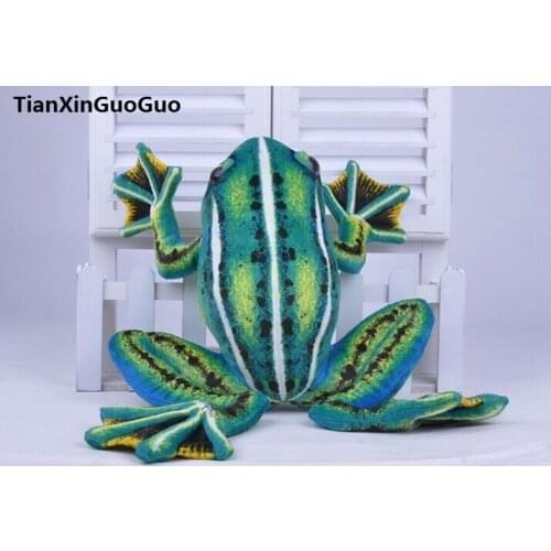 Large 42cm simulation frog plush toy,blue frog soft doll creative throw pillow birthday gift h2103