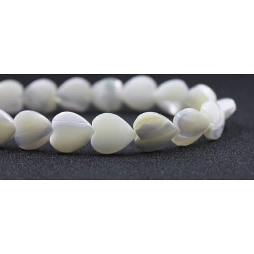 Hot wholesale 11x10mm 9x10mm hrart shape Natural White shell Beads for DIY Fashion Beads for Necklace Bracelet making TRSB1025