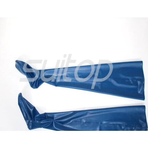New fashion 100% natural rubber stockings in hight quanlity level latex in blue