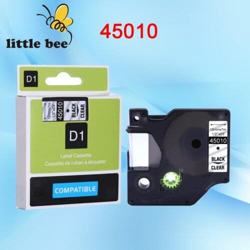 Dymo d1 12mm black on clear 45010 label tape compatible DYMO label machine