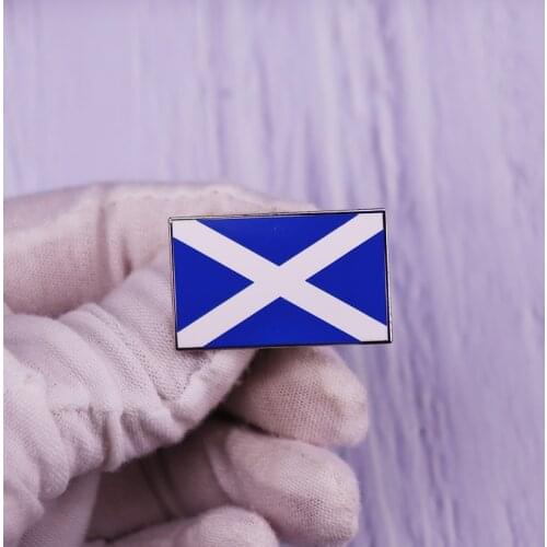 Scotland National Flag Enamel Pin Scottish Saltire St Andrews Cross Metal Badge