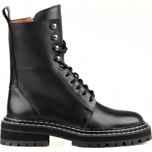 FootCourt- Motorcycle Boots Ladies Vintage Combat Boots Army Punk Gothic Women Chunky Heels Boots Women Biker Zipper Botas Mujer