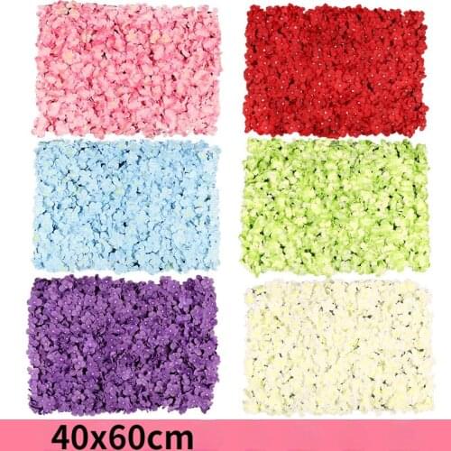 40x60cm Artificial Hydrangea Flower Wall Simulation Silk Flower Christmas Party Decoration Wedding Backdrop Outdoor Garden Decor