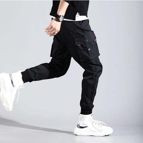 Overalls Mens Spring Casual Multi-pocket Hip-hop Leggings Pants Mens Korean Version of The Wild Trend Harem Streetwear Pants