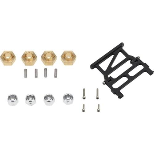 Brass Wheel Hex Hubs & Wheel Lock Nuts For Axial SCX24 AXI90081 & Metal Rear Body Shell Columns Post Holder ,1