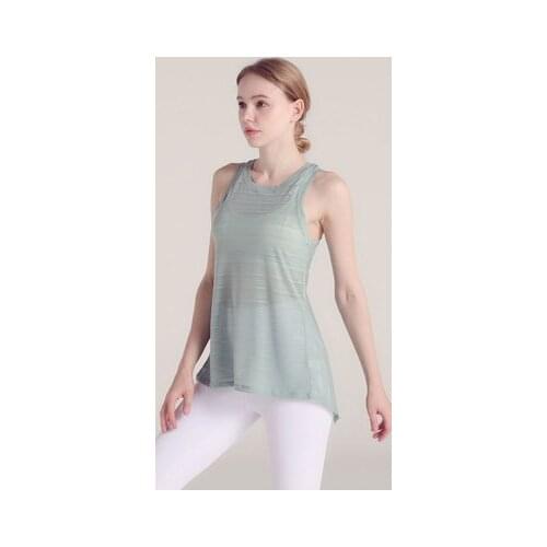 Yoga Vest Women T-shirt Running Fitness Fashion Bandage Blouse Quick-Drying Ultra-Thin Breathable Loose Sleeveless Sportswear