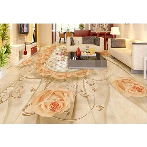 3d floor murals custom wallpaper 3d floor photo mural wallpaper Jade carving flowers rich classic vinyl flooring bathroom