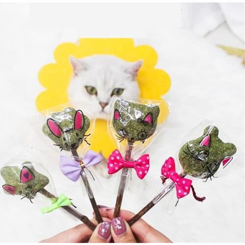 Natural Edible Catnip Toys Lollipop Shape Funny Cat Stick Pet Molar Cleaning Teeth Mint Chew Edible Safety Catnip Kitten Product