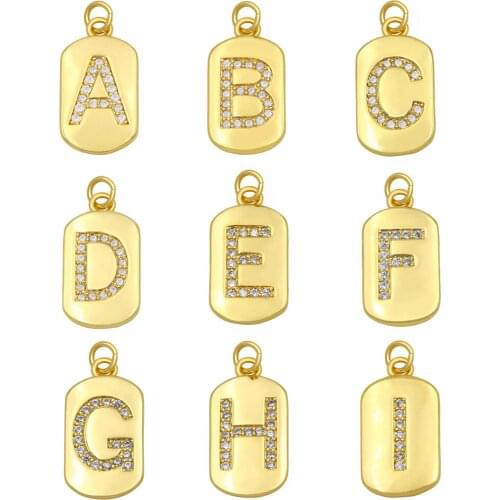 OCESRIO DIY Cubic Zirconia Small Alphabet Pandents Supplies For Handmade Lovely Pendant Jewelry Making Accessories pdta143