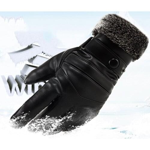 Gloves Fiber Cotton Mid-Length Thick Mens Gloves For Autumn And Winter Riding Electric Motorcycles To Keep Warm L-XL