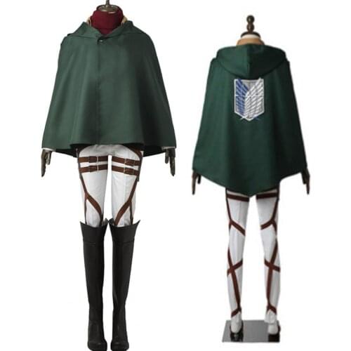 Attack on Titan Jacket Pants Shingeki no Kyojin Cosplay Costumes Recon Corps Harness Belt Apron Skirt Scouting Legion Cape Cloak