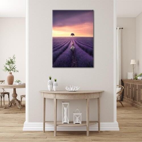 Canvas Poster Girl In The Lavender Room Wall Art Painting Posters and Prints Nordic Wall Pictures for Home Decor No Frame