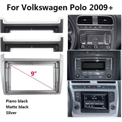9" 2 Din Car Radio Dashboard Fascia For Volkswagen VW Polo 2009+ Stereo Panel Mounting Bezel Faceplate Center Console Holder