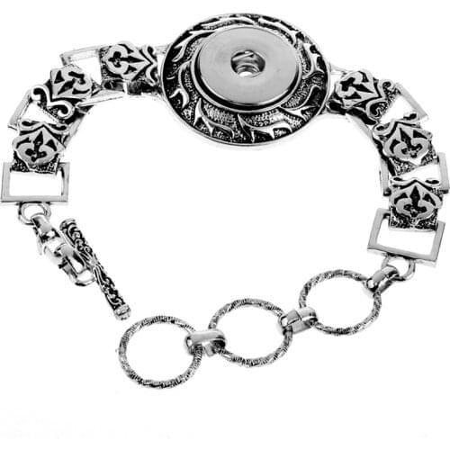 Spring buckle High Quality Interchangeable Mesh Snap Bracelets Jewelry For Metal 18mm Snap Button Bracelet