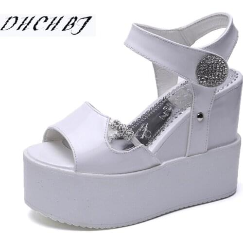 2019 Summer Fashion women Sandals Casual Mesh Breathable Shoes Woman Ladies Wedges Sandals 12 CM Lace Platform Sandals