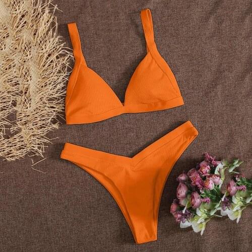 Two Pieces Sexy Solid Women Bathing Suit Marine Style Print Bottom Bikini Set 2021 Hot Sale Padded Bra Straps High Waist Swimsui
