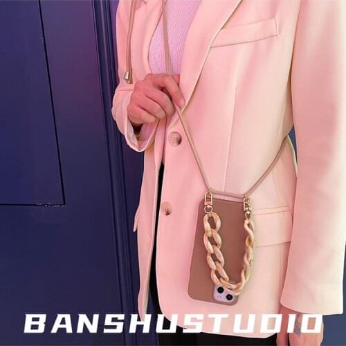 INS Crossbody Lanyard Necklace Marble chain silicone Case For Xiaomi mi 8 SE CC9 A2 A3 Lite Mix 2 Max 3 Redmi NOTE 6 k20 k30