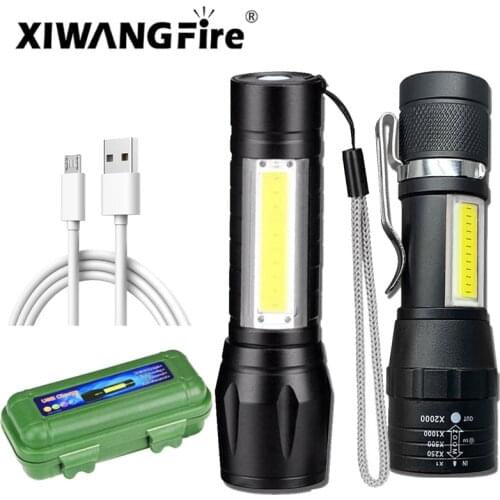 Strong Light Small Flashlight Q5+COB Light, Multi-stage Adjustable, Super Lighting Flashlight Indoor Mini Led Flashlight Torch