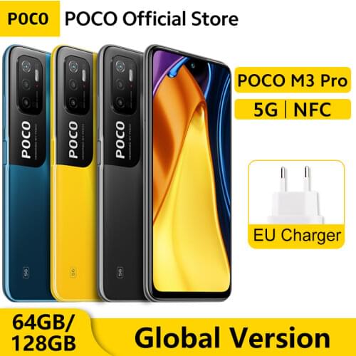 [World Premiere] Global Version POCO M3 Pro 5G NFC 64GB/128GB Dimensity 700 Smartphone 90Hz 6.5" FHD+ DotDisplay 5000mAh Battery