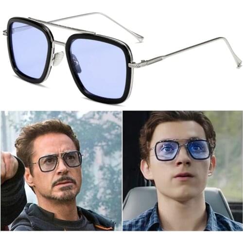 Photochromic Sunglasses Men Women Tony Stark Iron Man Sun Glasses Metal Frame Eyewear Vintage Pilot Steampunk Sunglasses Frame