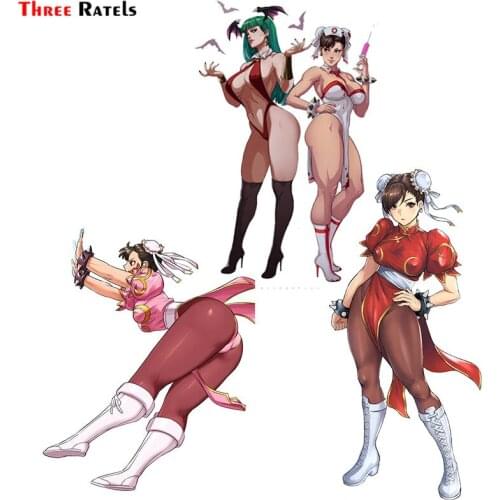 Three Ratels F345 Sexy Chun Li And Morrigan Dwcal For Laptop Helmet Bicycle Luggage Guitar Car Stickers Vinyl Auto Decoration