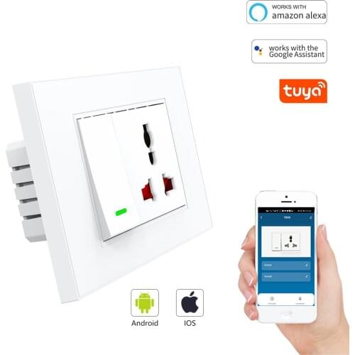 CBE Wifi Tuya Smart Switch Sockets Wireless Wall Switch Voice Remote Control Push Button for Alexa Google Home and Hotel