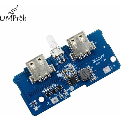 18650 Dual Micro USB 3.7V to 5V 2A Boost Mobile Power Bank DIY 18650 Lithium Battery Charger PCB Board Step Up Module With Led