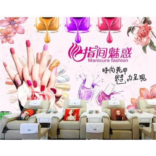 WDBH Custom photo 3d wallpaper Cosmetics nail art shop makeup fingertips room home decor 3d wall murals wallpaper for walls 3 d