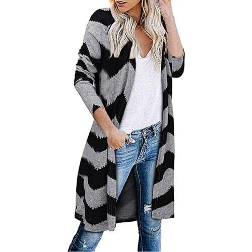 Women Casual Leopard Coat Long Sleeve O-neck Cardigan Clothing Spring Autumn Fashion Print Slim Trench Coat For Women Black