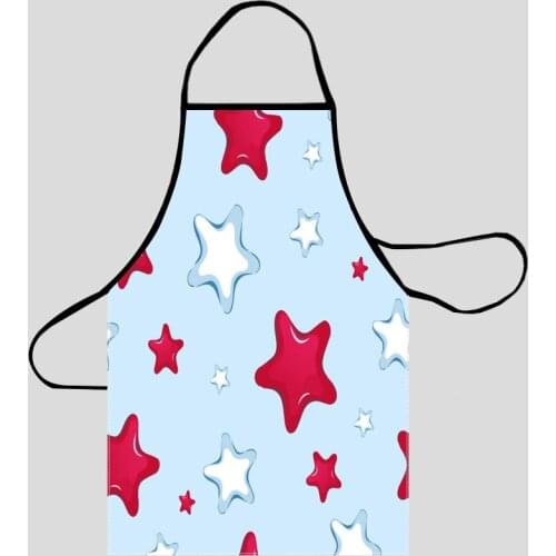 Star Pattern Aprons For Women Oxford Fabric Cleaning Pinafore Home Cooking Accessories Apron