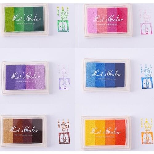 1PCS Gradient Colors Inkpad Ink Stamp Pad Colorful Cartoon Craft For DIY funny work Fingerprint Scrapbooking Accessories