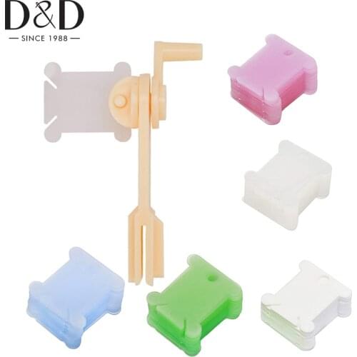 20Pcs Plastic Floss Bobbins with Bobbin Winder for Craft DIY Embroidery Floss Cross Stitch Threads Sewing Supplies