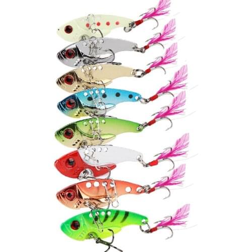5pcs/lot VIB Fishing Lures 7g 12g Bionic Laser Hard Bait Vibration Lure Crankbait Wobbler Bait Treble Hooks Articulos De Pesca
