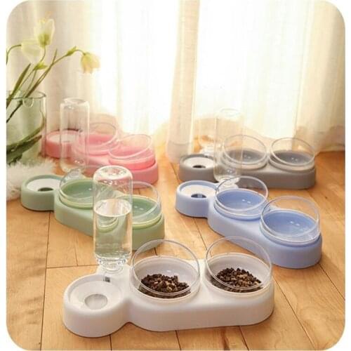 Pet Cat Food Bowl Automatic 2-in-1 Pet Feeder With Water Dispenser Bowls And Drinkers For Dog Cat Drinking Products